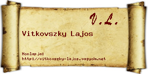 Vitkovszky Lajos névjegykártya